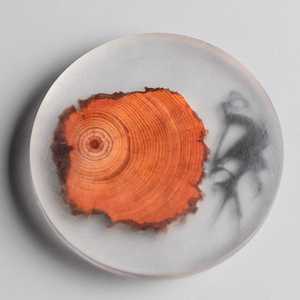 Zen resin coaster — in use under a cup